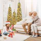 4/5/6FT Artificial Christmas Tree Set of 3 with Realistic Accumulated Snow