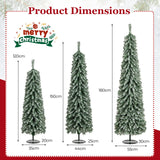 4/5/6FT Artificial Christmas Tree Set of 3 with Realistic Accumulated Snow