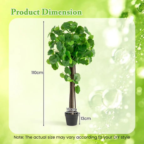 Artificial Crabapple Tree Fake Plant in Pot with Real Wood Trunk and Branches