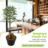 Artificial Ficus Tree Tall Faux Indoor Plant with 1008 Leaves Nursery Pot and Dried Moss