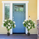 Artificial Hydrangea Tree with 11 White Flowers-2 Pieces