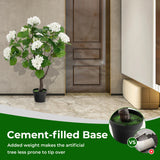 Artificial Hydrangea Tree with 11 White Flowers-2 Pieces