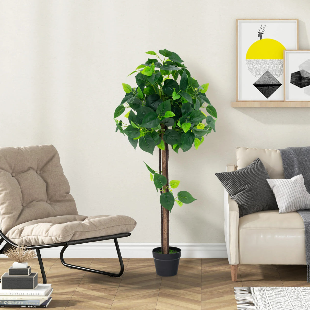 Artificial Hydrangea Tree Fake Potted Silk Tree with Realistic Hydrangea Leaves