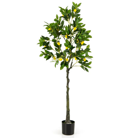 Artificial Lemon Tree 2.6/4/5.2 Feet Tall Fake Lemon Plant wuth Lemon Fruits-5.2 ft