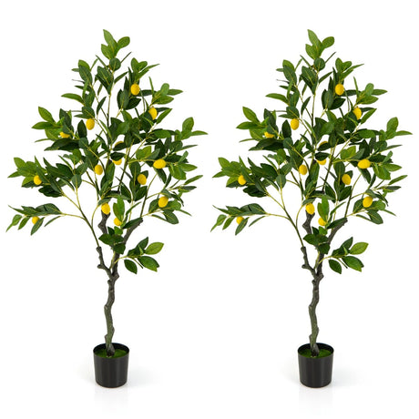 Artificial Lemon Tree 2.6/4/5.2 Feet Tall Fake Lemon Plant wuth Lemon Fruits-4 ft