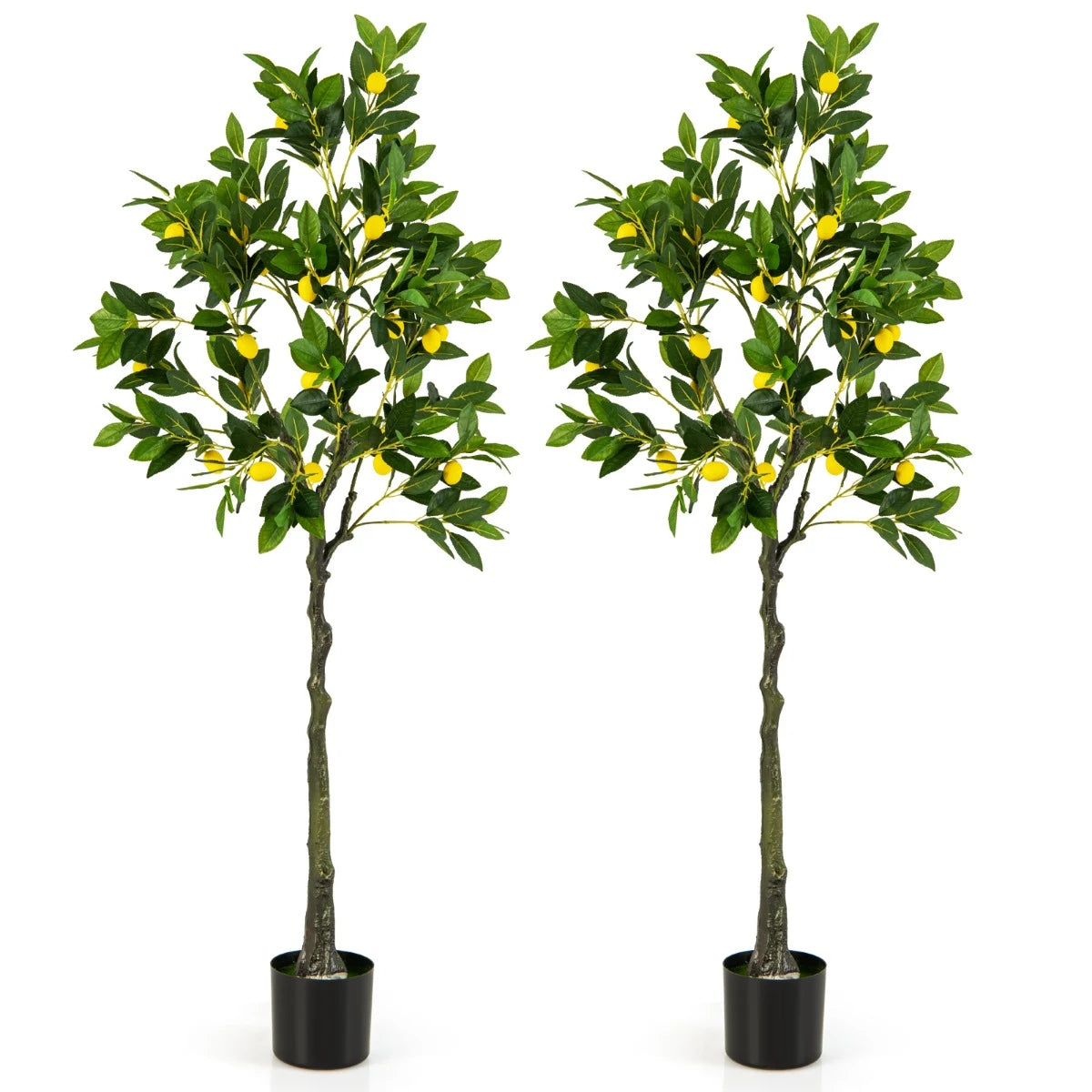 Artificial Lemon Tree 2.6/4/5.2 Feet Tall Fake Lemon Plant wuth Lemon Fruits-5.2 ft