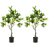 Artificial Lemon Tree 2.6/4/5.2 Feet Tall Fake Lemon Plant wuth Lemon Fruits-2.6 ft