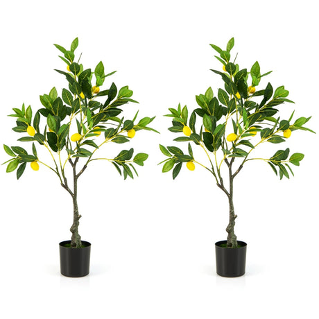 Artificial Lemon Tree 2.6/4/5.2 Feet Tall Fake Lemon Plant wuth Lemon Fruits-2.6 ft