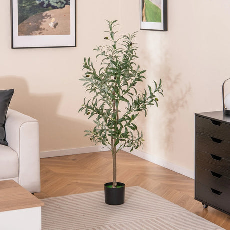 130cm Tall Artificial Olive Tree with Realistic Fruits-2 Pack