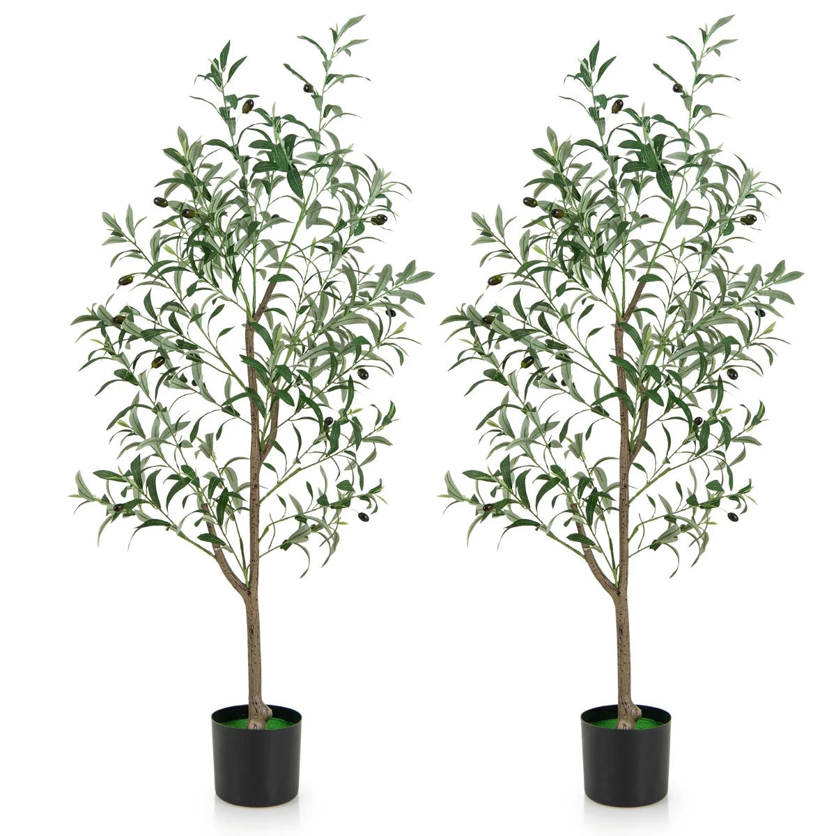 130cm Tall Artificial Olive Tree with Realistic Fruits-2 Pack