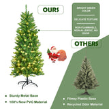 Artificial Pencil Christmas Tree with 250 Warm White UL-listed Lights-5FT