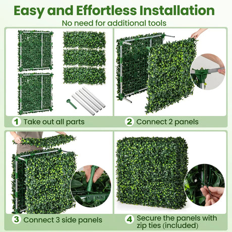Artificial Boxwood Privacy Fence with Realistic PE Leave for Living Room and Patio