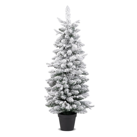 Artificial Pre-lit Christmas Tree Snow Flocked Xmas Tree-1.2M