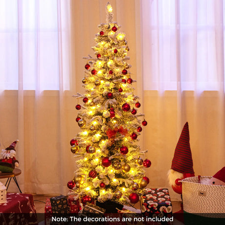 Artificial Pre-lit Christmas Tree Snow Flocked Xmas Tree-1.5M