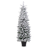 Artificial Pre-lit Christmas Tree Snow Flocked Xmas Tree-1.5M