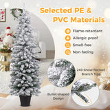 Artificial Pre-lit Christmas Tree Snow Flocked Xmas Tree-1.5M