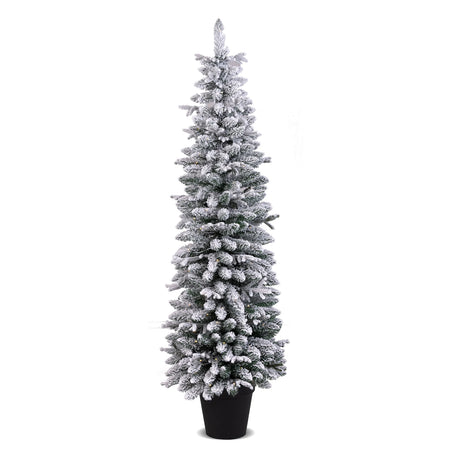 Artificial Pre-lit Christmas Tree Snow Flocked Xmas Tree-1.8M