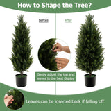 93 CM Artificial Topiary Cedar Tree with Cement Plastic Pot