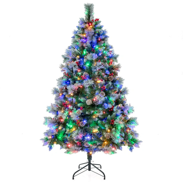 6/7 Feet Artificial Xmas Tree with Fiber Optics and 8 Lighting Modes