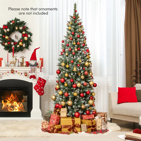 Artificial Xmas Tree with 618 Branch Tips and 250 Warm White LED Lights -S