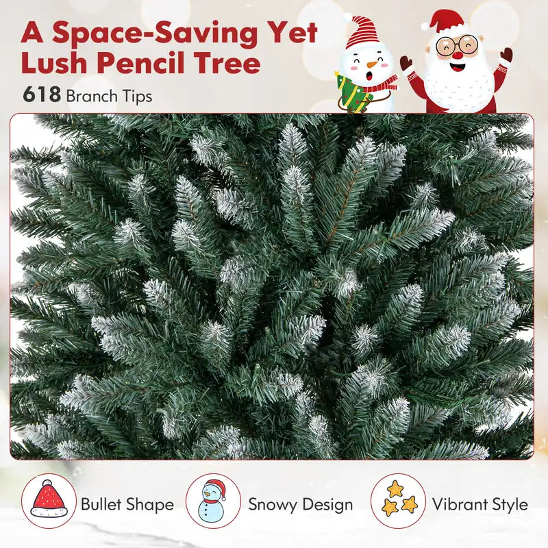 Artificial Xmas Tree with 618 Branch Tips and 250 Warm White LED Lights -S
