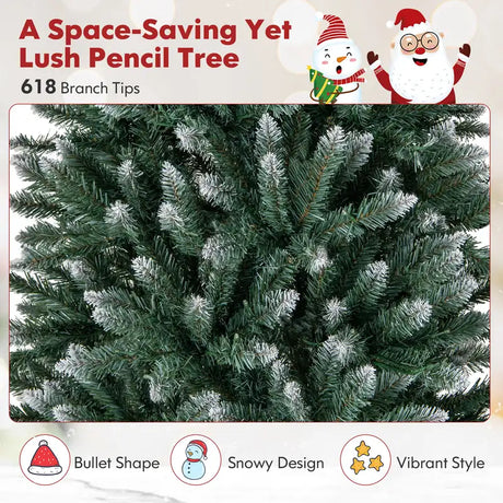 Artificial Xmas Tree with 618 Branch Tips and 250 Warm White LED Lights -S