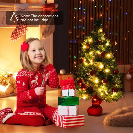 Artificial Xmas Tree with 71 Branch Tips and 35 Warm White LED Lights