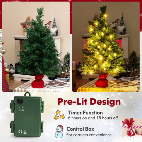 Artificial Xmas Tree with 71 Branch Tips and 35 Warm White LED Lights