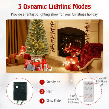 120CM Artificial Xmas Tree with 116 Branch Tips and 100 LED Lights