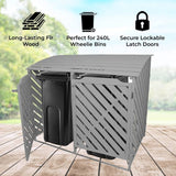 Grey Wash Double Wheelie Bin Storage