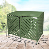 Sage Green Double Wheelie Bin Storage