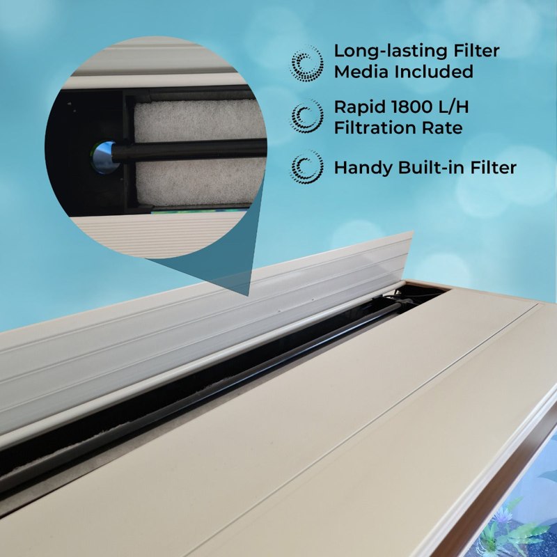 Aquarium Fish Tank Cabinet with Complete Starter Kit - White Tank & Gravel
