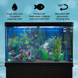 Aquarium Fish Tank & Cabinet with Complete Starter Kit - Black Tank & Natural Gravel