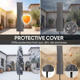 Outsunny 3 m Cantilever Parasol with Protective Cover and Wind Ropes, Banana Parasol with Crank Handle, Light Grey