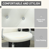 Vinsetto Velvet-Feel Work Chair, with Diamante Back - Cream