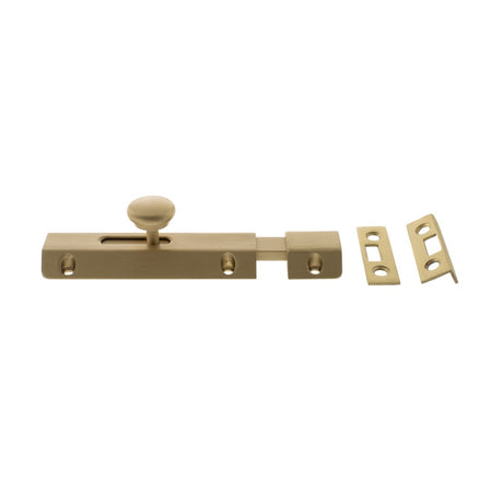 Atlantic Solid Brass Surface Door Bolt 4" - Satin Brass - Each