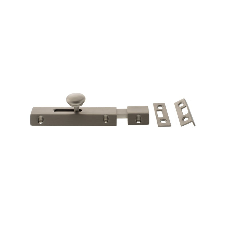 Atlantic Solid Brass Surface Door Bolt 4" - Satin Nickel - Each