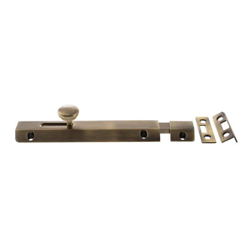 Atlantic Solid Brass Surface Door Bolt 6" - Antique Brass - Each