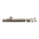 Atlantic Solid Brass Surface Door Bolt 6" - Satin Nickel - Each