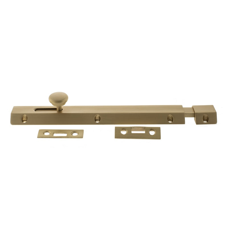 Atlantic Solid Brass Surface Door Bolt 8" - Satin Brass - Each