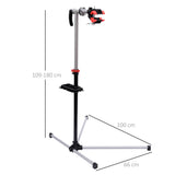 HOMCOM Bike Repair Stand Workstation, Bicycle Maintenance Workstand, Height Adjustable, with Tool Tray & 360 Rotating Adjustable Clamp for Home Mechanic Workshop
