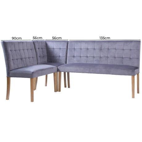 Ashbury Corner Bench Set in Graphite (ASH901)