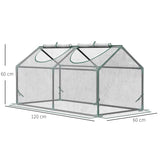 Outsunny Mini Greenhouse Portable Flower Planter Vegetable Grow House for Garden Backyard with Zipped Windows, 120 x 60 x 60 cm, Clear