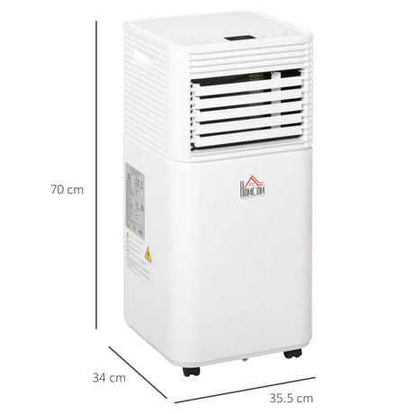 HOMCOM 7000 BTU Portable Air Conditioner for Cooling Dehumidifier Fan, Air Conditioning Unit for Room up to 26m2, with Remote, 24H Timer, Window Mount Kit, R290, A Energy Efficiency, 785W
