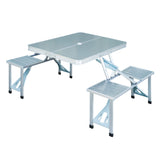 Outsunny Aluminum Portable Picnic Table Chair Set