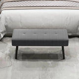 HOMCOM End of Bed Bench, Corduroy Bedroom Bench with Thick Padding and Steel Legs, Tufted Window Seat for Entryway, Living Room, Grey