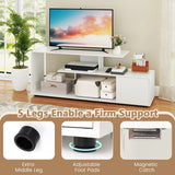 TV stand for TVs up to 55 inches with shelves &amp; cabinet TV cabinet lowboard white