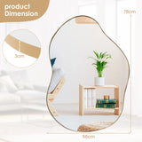 Asymmetrical Wall Mirror Irregular with Premium Back Board-Golden