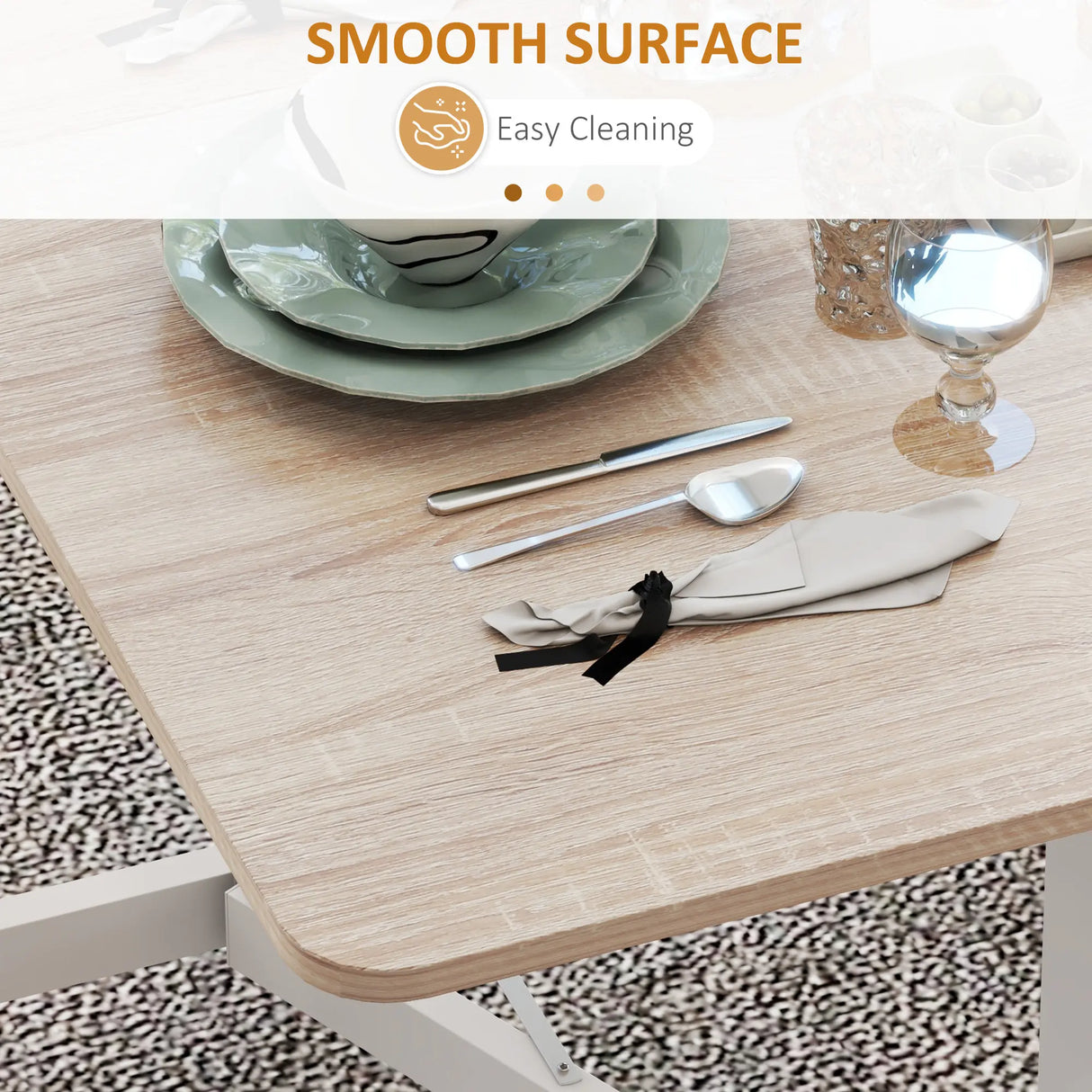 HOMCOM 4-6 Person Drop Leaf Dining Table - Oak