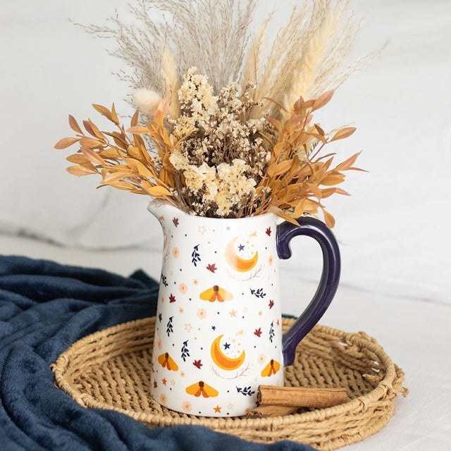 Autumn Magic Harvest Moon Print Ceramic Flower Jug